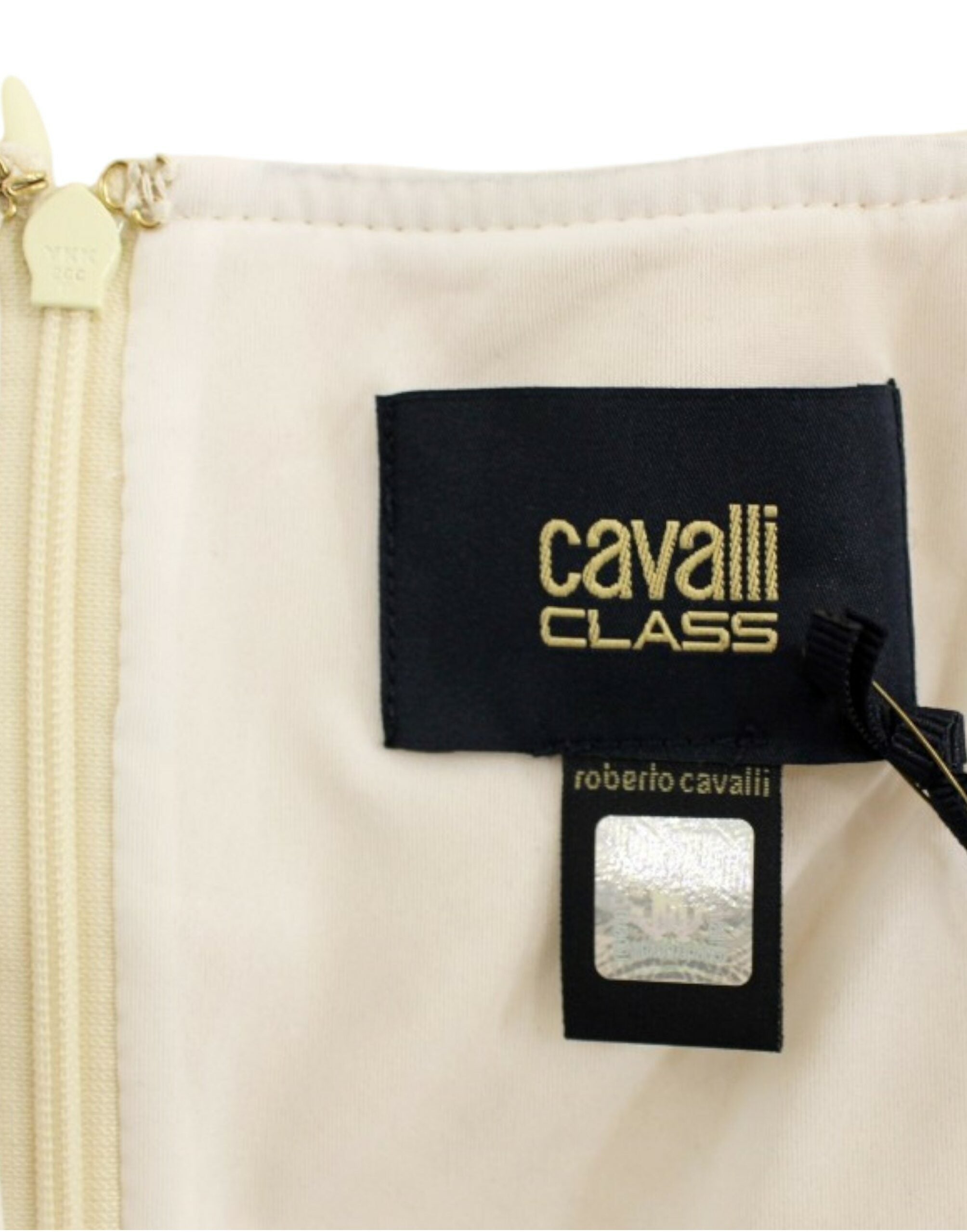 Cavalli Elegantes Etuikleid aus Spitze in Schwarz und Beige