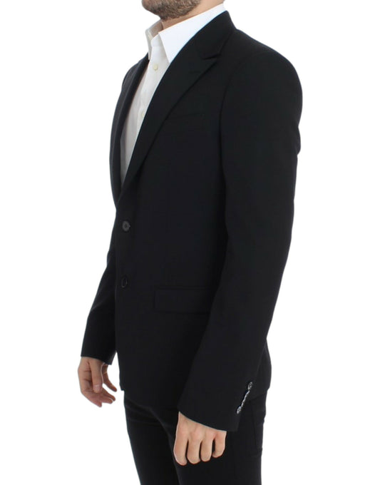 Dolce & Gabbana Eleganter, schmal geschnittener Blazer aus schwarzer Wolle