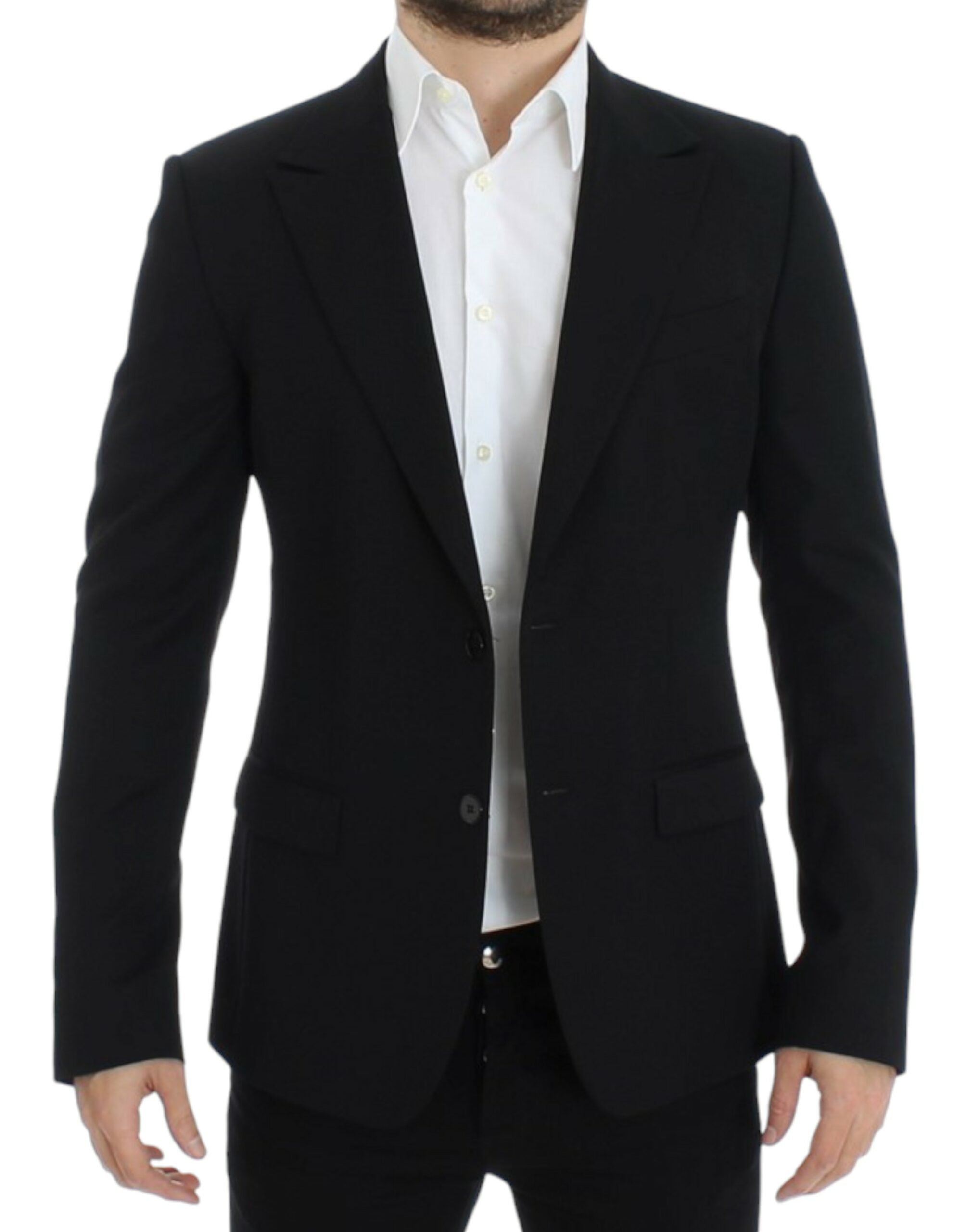 Dolce & Gabbana Eleganter, schmal geschnittener Blazer aus schwarzer Wolle