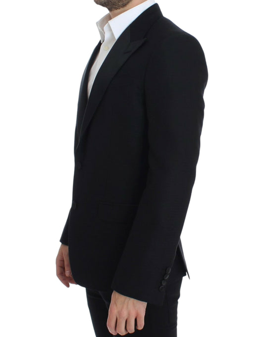 Dolce & Gabbana Eleganter schwarzer Blazer aus Seidenmischung Sicilia