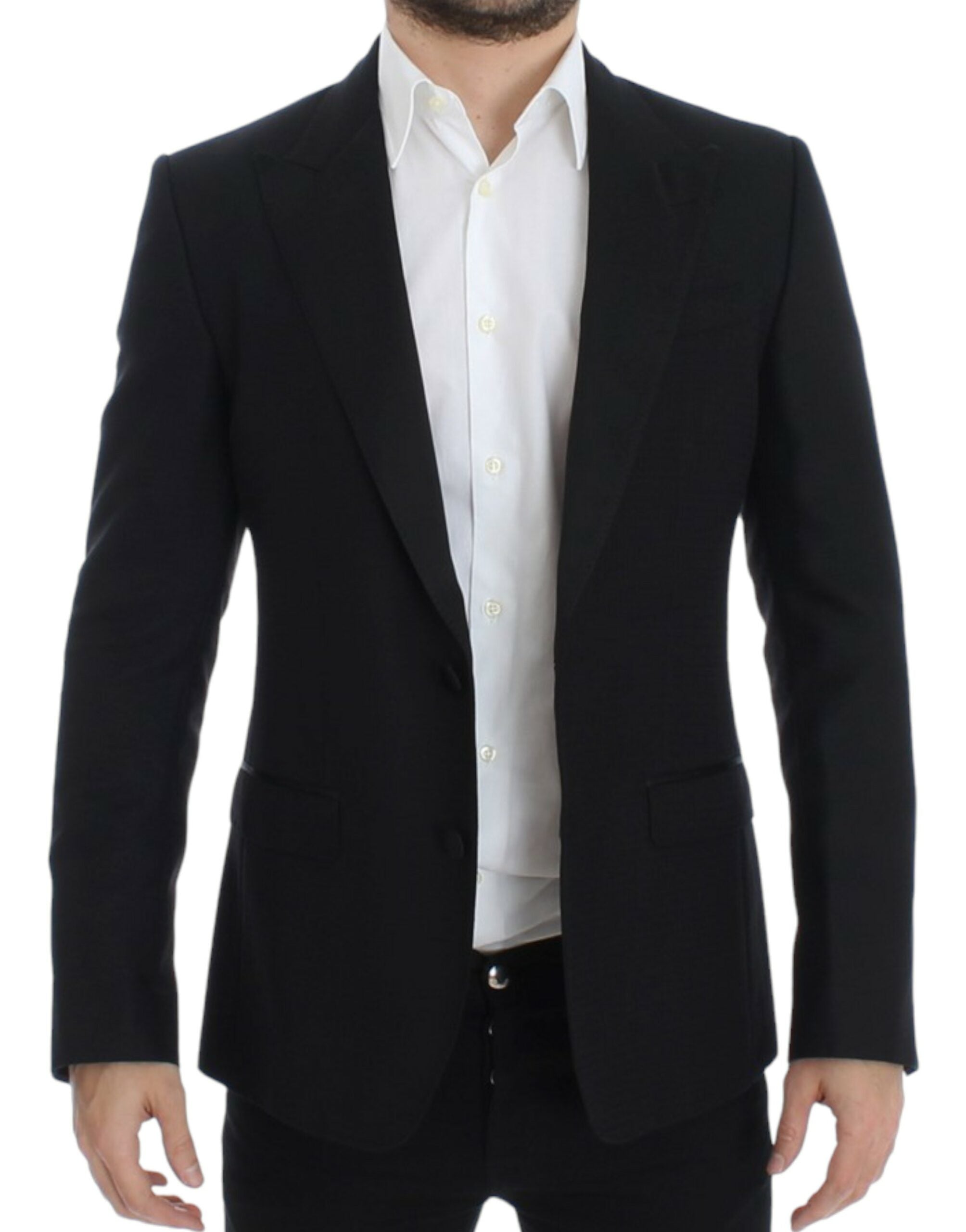 Dolce & Gabbana Eleganter schwarzer Blazer aus Seidenmischung Sicilia