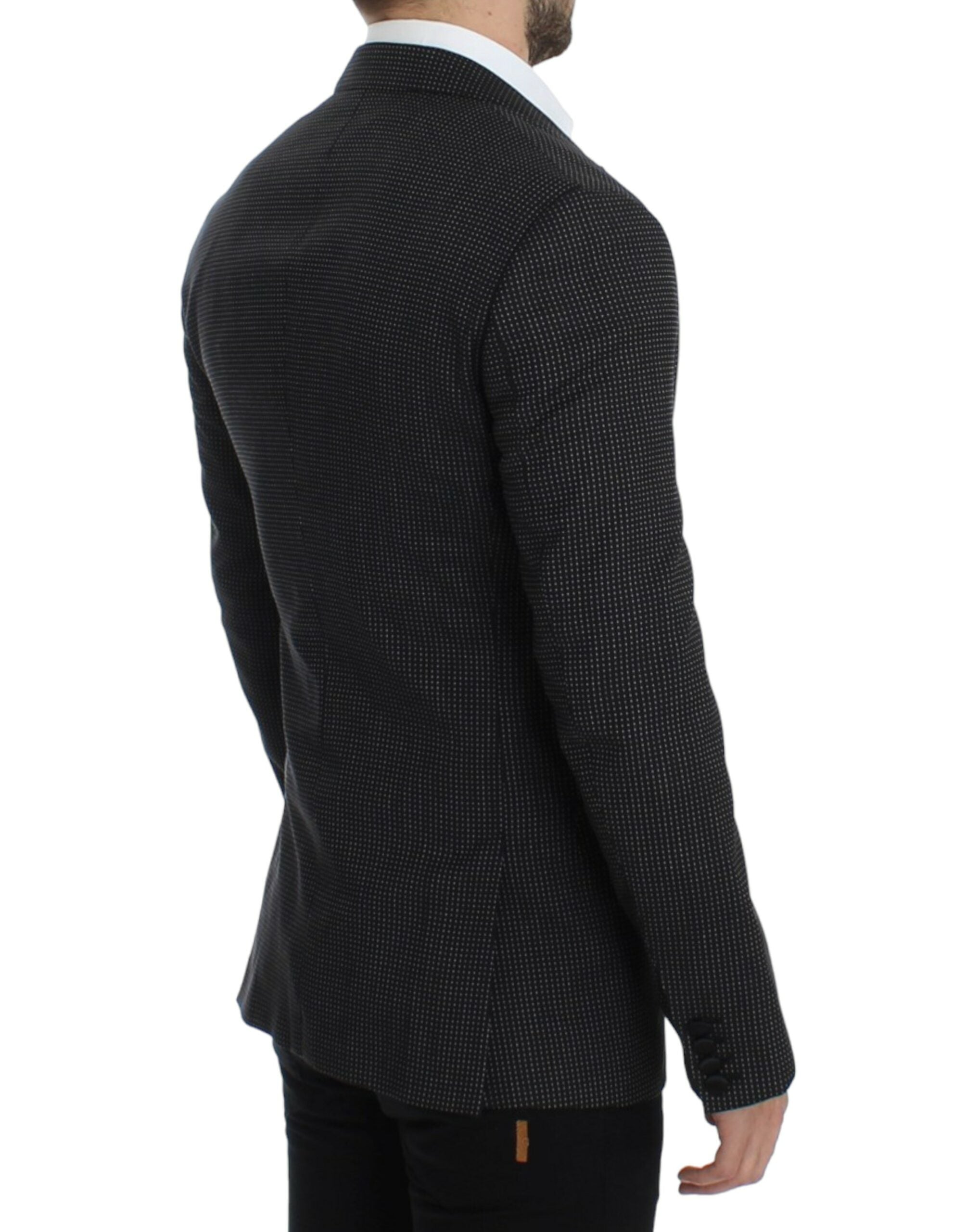 Dolce & Gabbana Eleganter schwarzer gepunkteter Blazer in schmaler Passform