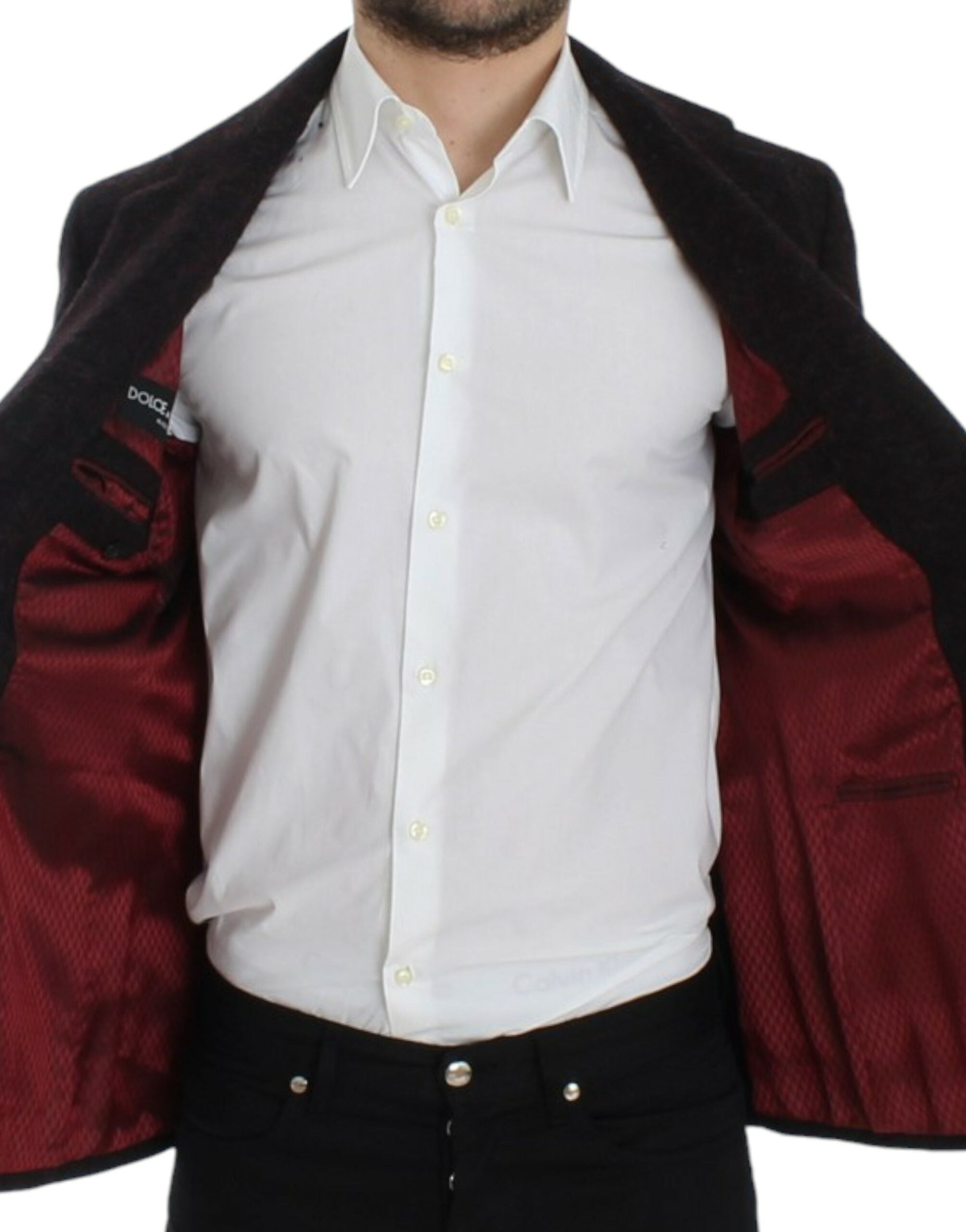 Dolce &amp; Gabbana Bordeaux Alpaga two button blazer jacket