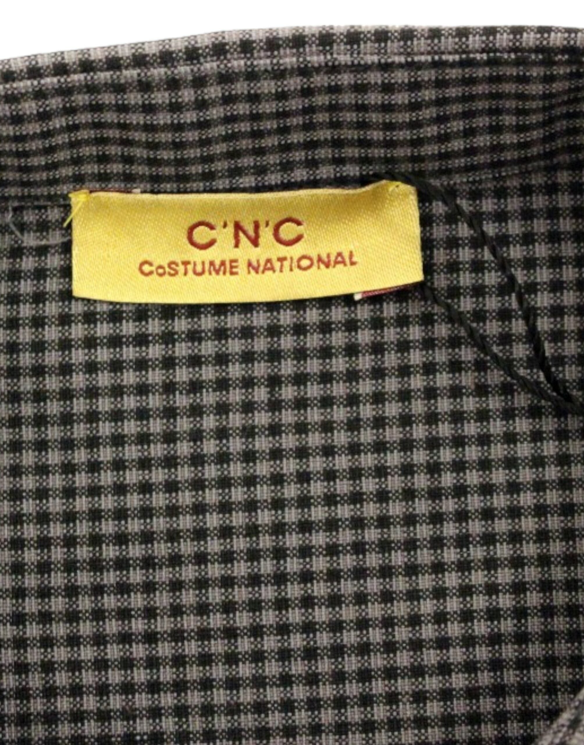 Costume National Chic grey checked linen blend shirt