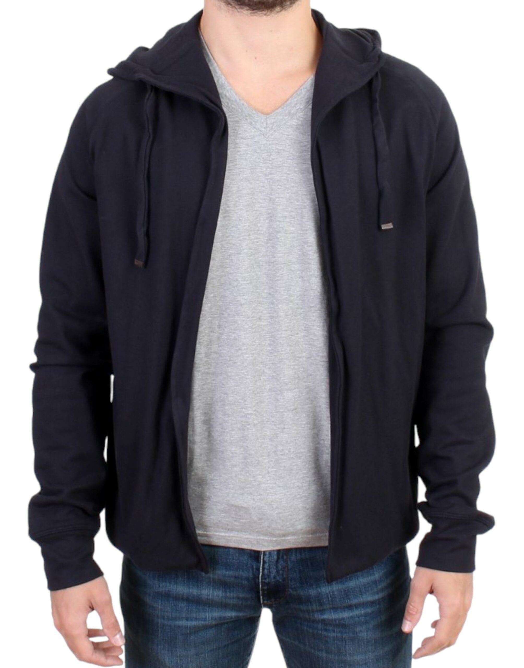 Costume National Elegant blue cotton hoodie