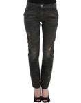 Bild in Galerie-Betrachter laden, Costume National Glatte graue Straight Leg Distressed Jeans
