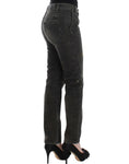 Bild in Galerie-Betrachter laden, Costume National Glatte graue Straight Leg Distressed Jeans
