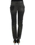 Bild in Galerie-Betrachter laden, Costume National Glatte graue Straight Leg Distressed Jeans
