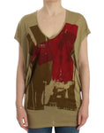 Load image into Gallery viewer, Costume National Chic Green Multicolor Print V-Neck Tee
