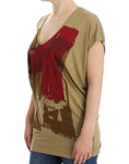 Load image into Gallery viewer, Costume National Chic Green Multicolor Print V-Neck Tee
