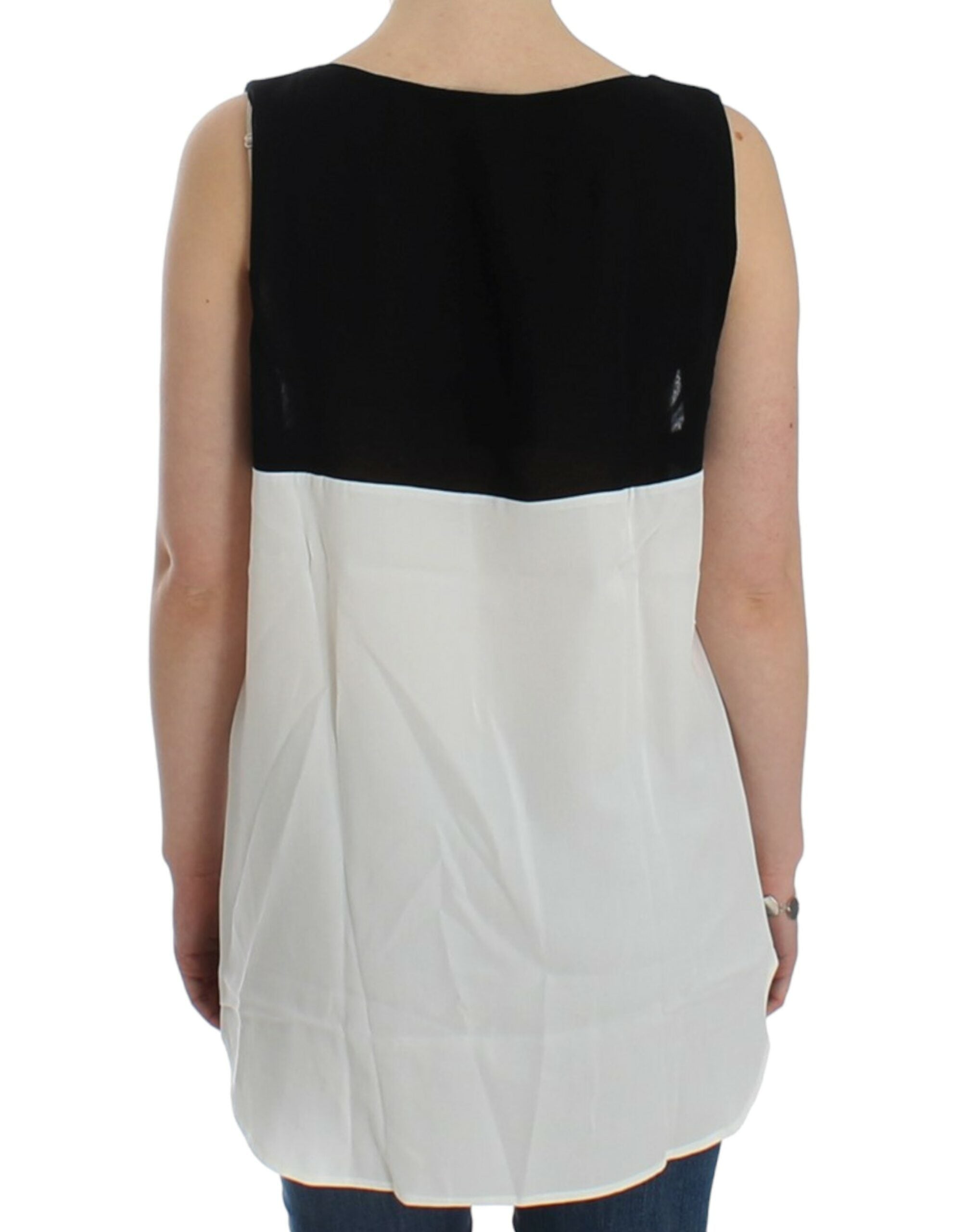 Costume National Elegant solid-coloured sleeveless top with gold accents