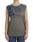 Load image into Gallery viewer, Costume National Chic sleeveless grey top with blue trim
