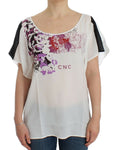 Load image into Gallery viewer, Costume National Chic white T-shirt with V-neck and motif print
