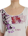 Load image into Gallery viewer, Costume National Chic white T-shirt with V-neck and motif print
