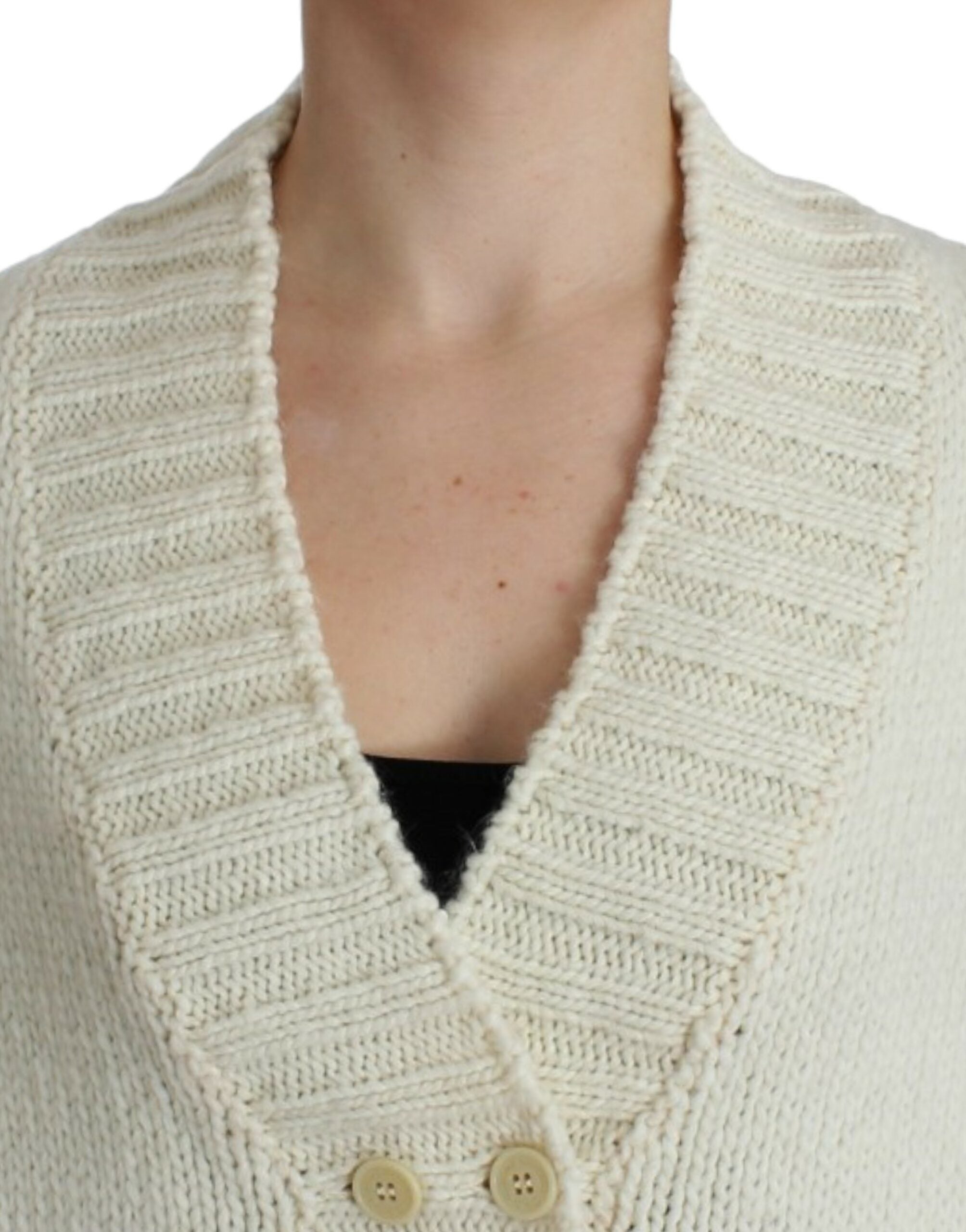 Costume National Elegant White Knit Cape Cardigan Hybrid