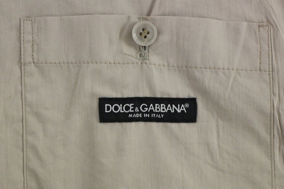 Dolce & Gabbana Elegante beigefarbene Baumwollweste - Slim Fit