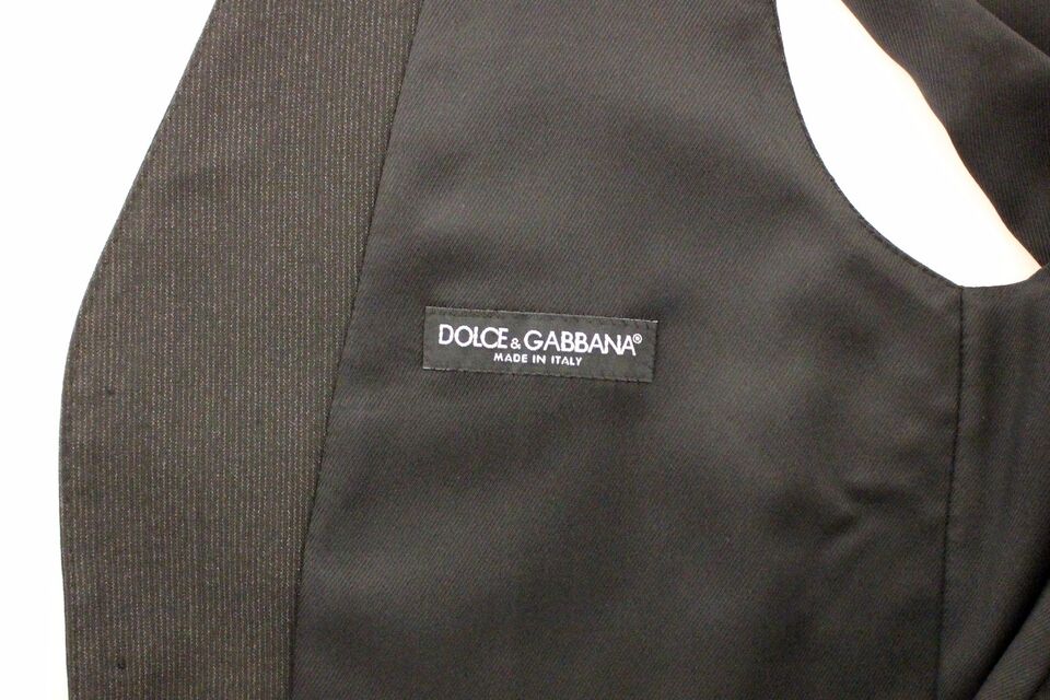 Dolce & Gabbana Klassisches graues Wollmischung Kleid Weste