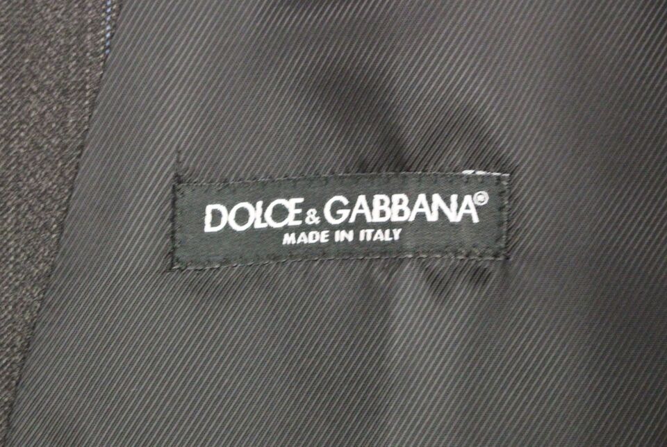 Dolce & Gabbana Elegantes gestreiftes graues Kleid Weste