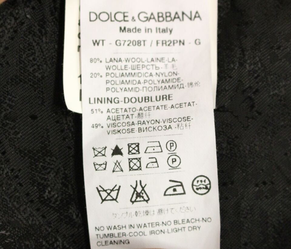 Dolce & Gabbana Elegantes Schwarzes Gestreiftes Einreihiges Kleid Weste