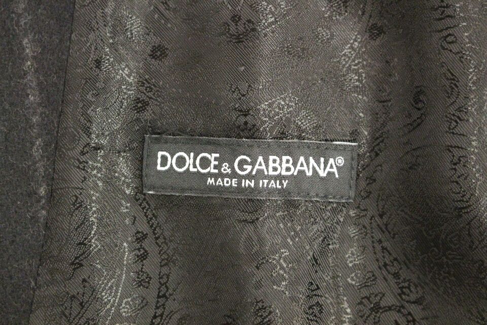 Dolce & Gabbana Elegantes Schwarzes Gestreiftes Einreihiges Kleid Weste