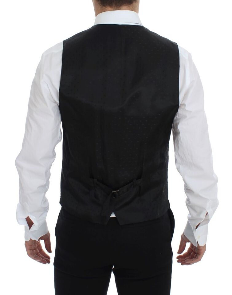 Dolce &amp; Gabbana Elegant black wool vest for formal occasions