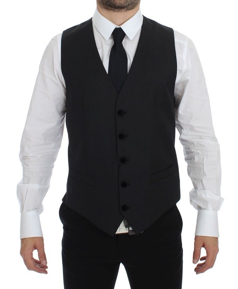 Dolce &amp; Gabbana Elegant grey wool dress vest