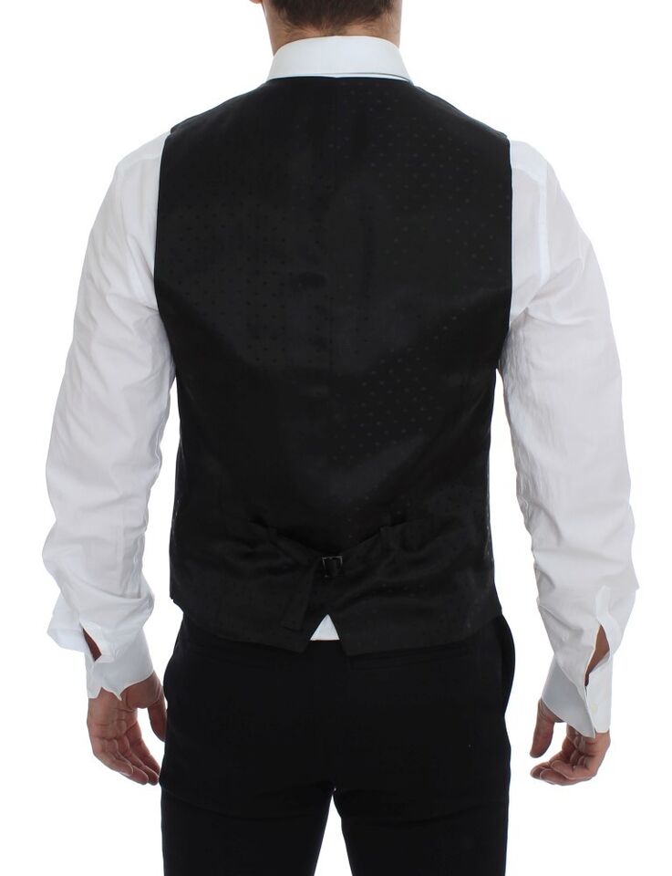 Dolce &amp; Gabbana Elegant grey wool vest for formal occasions