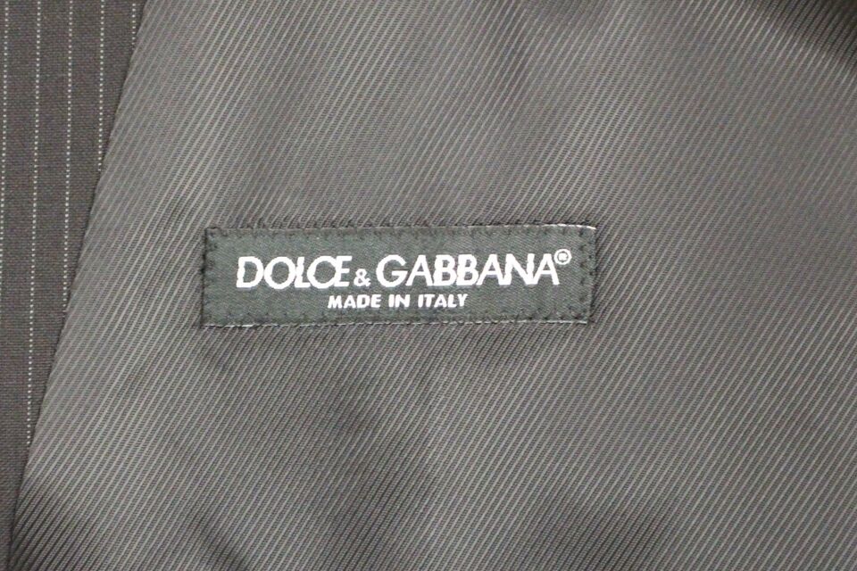 Dolce & Gabbana Elegantes schwarz gestreiftes Wollkleid Vest