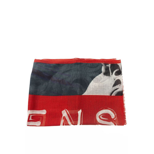 Trussardi Multicolored printed wool blend scarf