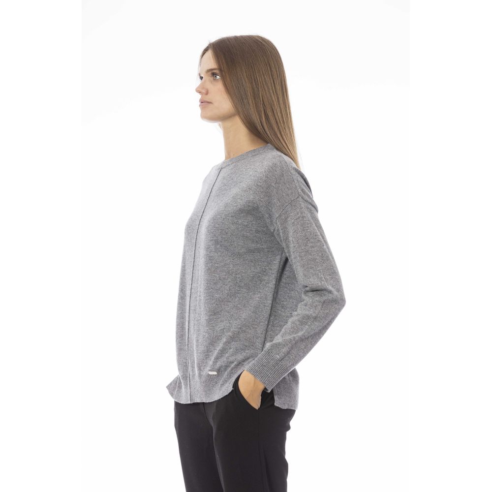 Baldinini Trend Grauer Viskose Pullover für Frauen