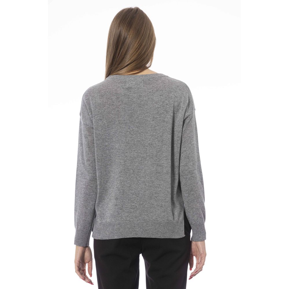 Baldinini Trend Grauer Viskose Pullover für Frauen