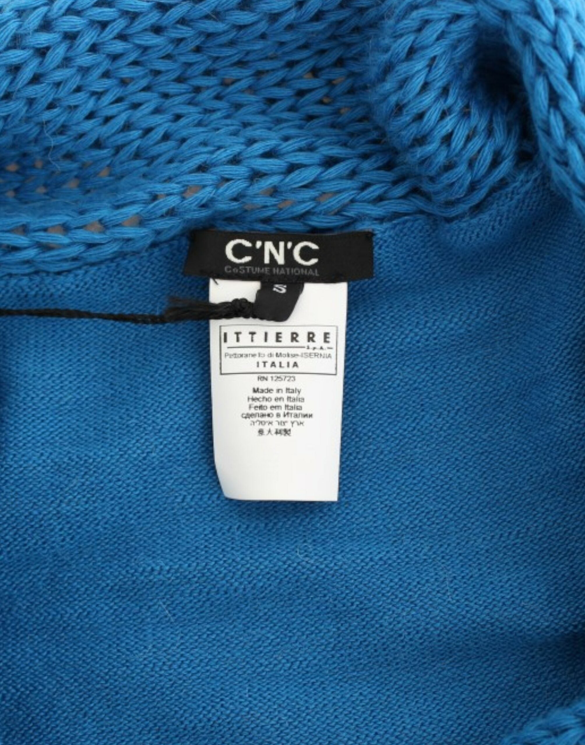 Costume National Gemütlicher blauer Strickpullover mit Rundhalsausschnitt