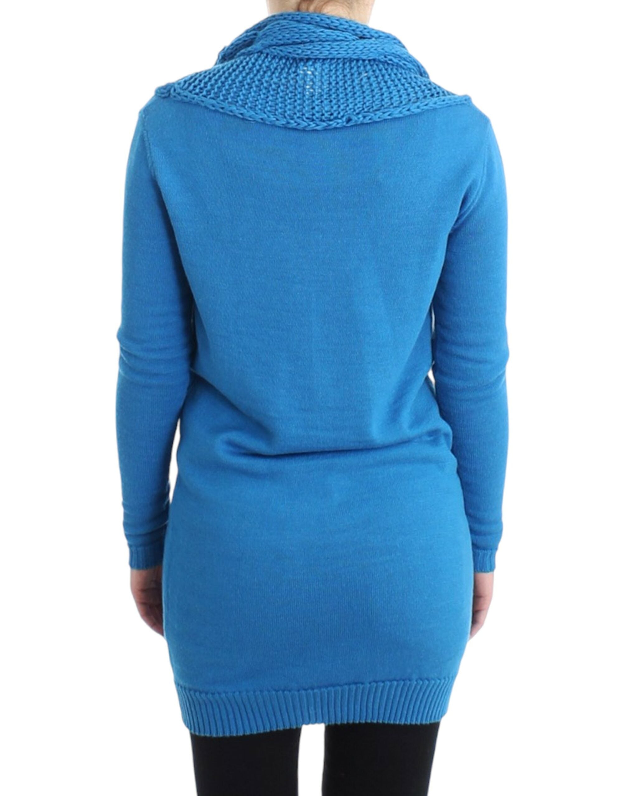 Costume National Gemütlicher blauer Strickpullover mit Rundhalsausschnitt