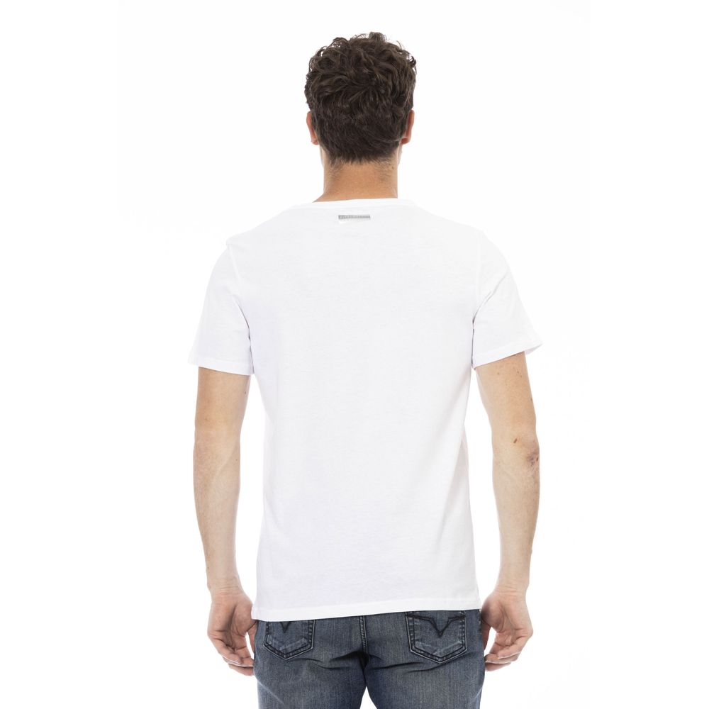 Bikkembergs Crisp white cotton t-shirt with print detail