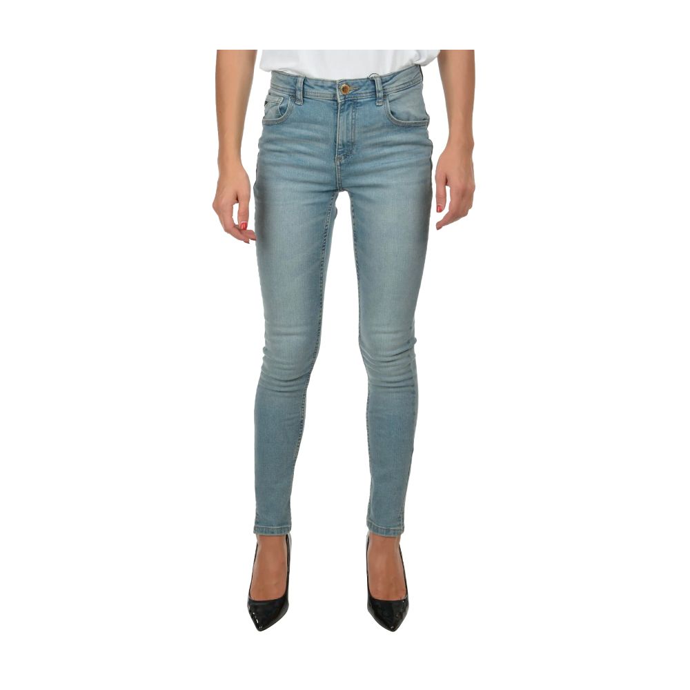 Yes Zee Hellblaue Skinny-Jeans aus Baumwolle für Damen