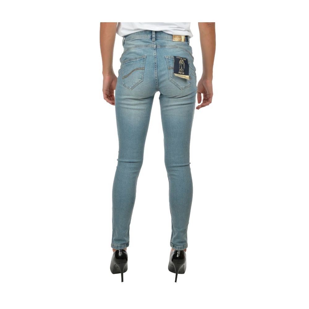 Yes Zee Hellblaue Skinny-Jeans aus Baumwolle für Damen