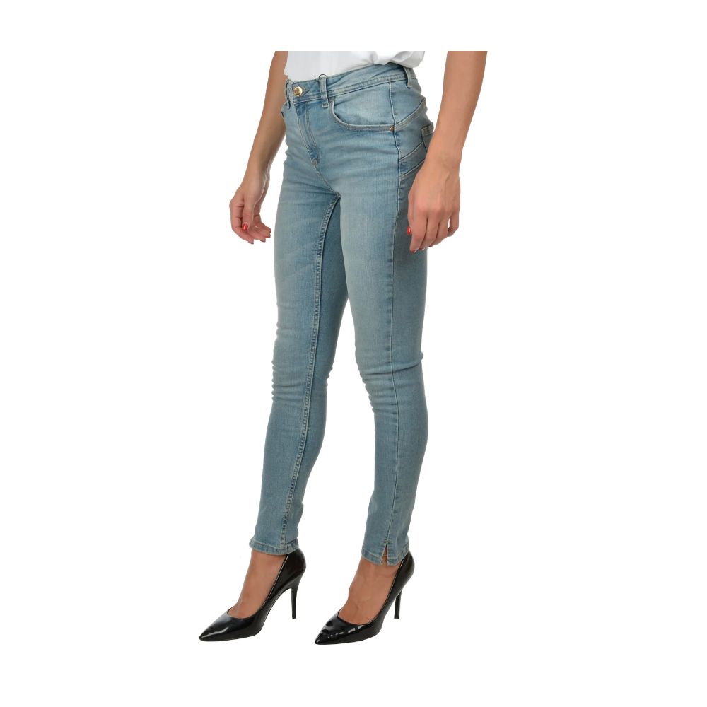 Yes Zee Hellblaue Skinny-Jeans aus Baumwolle für Damen