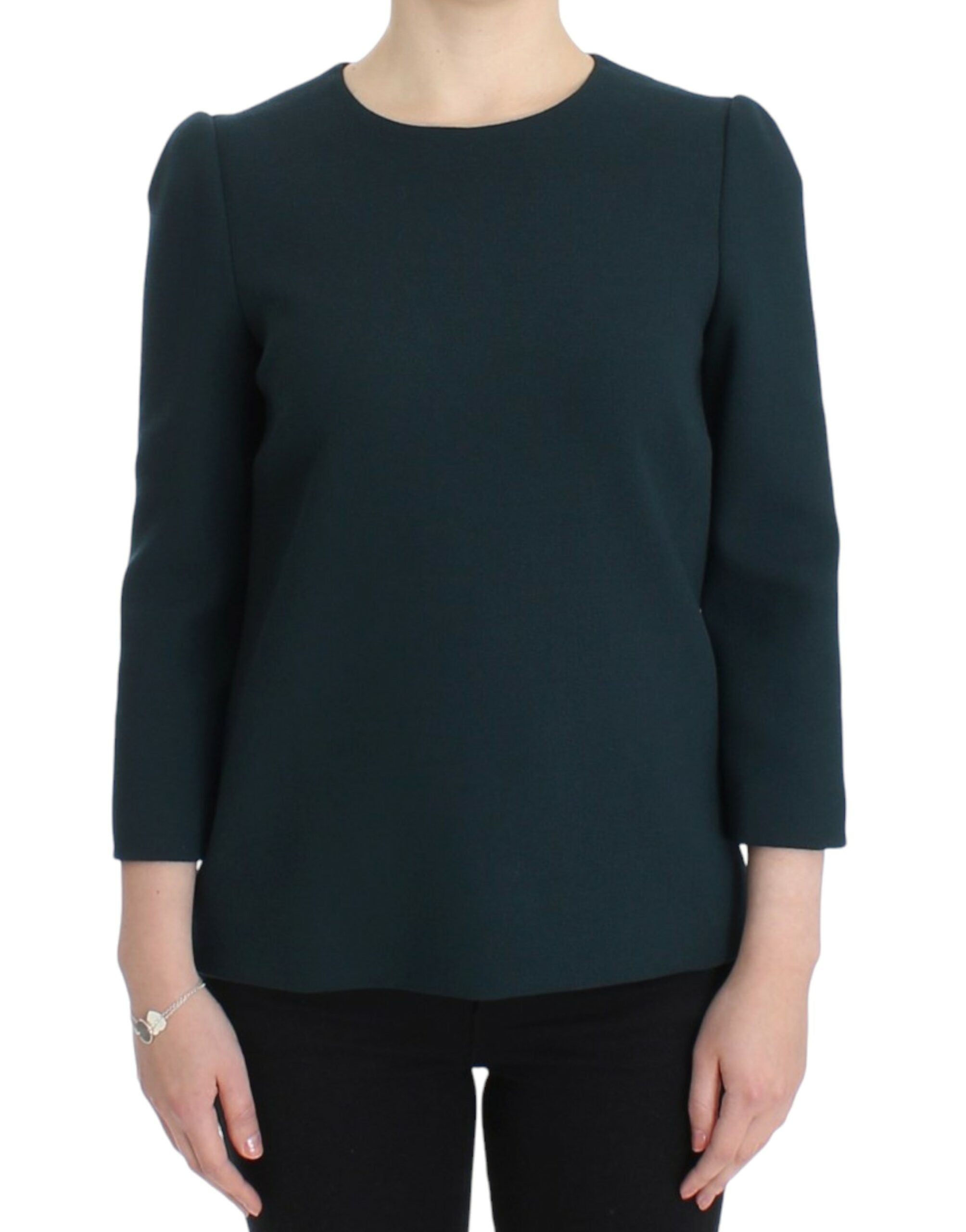 Dolce &amp; Gabbana Enchanted Sicily Green wool-silk blend blouse