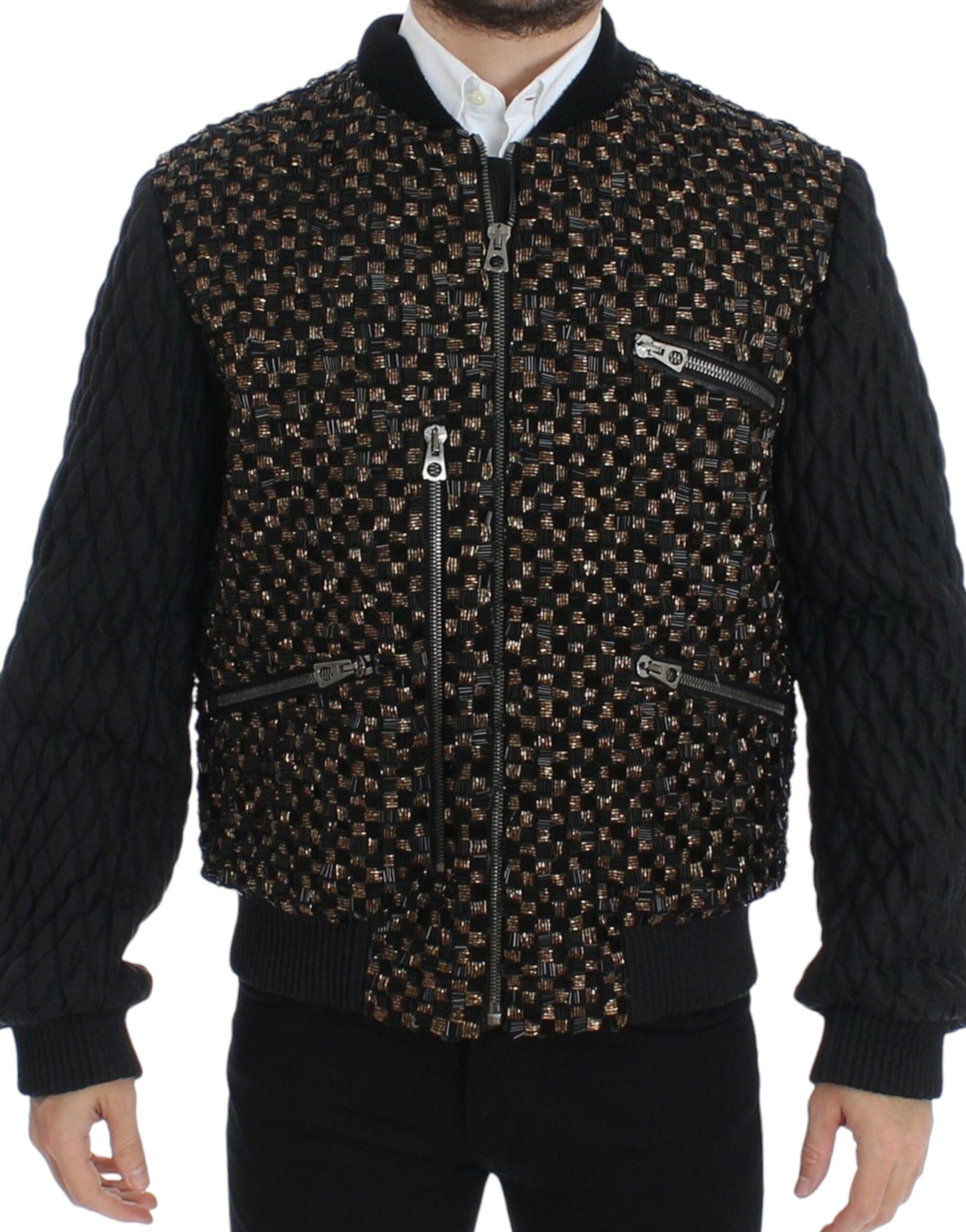 Dolce & Gabbana Elegante schwarze Designerjacke mit Pailletten