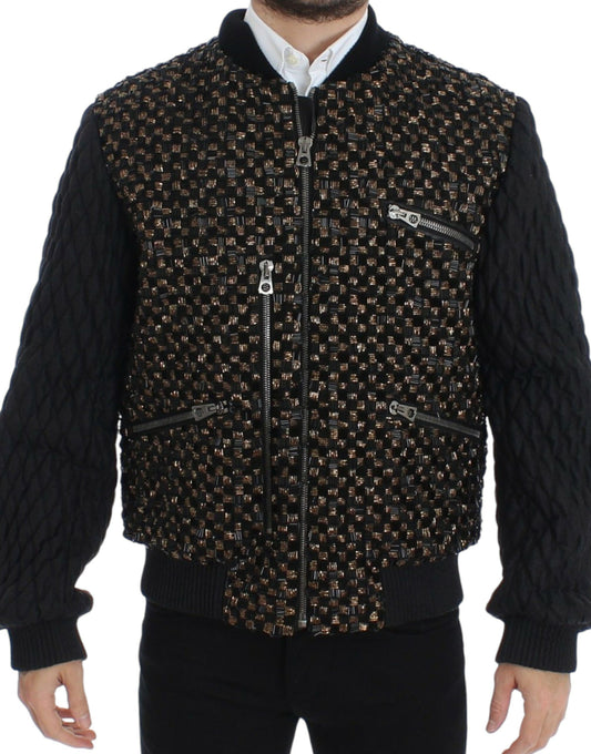 Dolce &amp; Gabbana Elegant black designer jacket with sequins