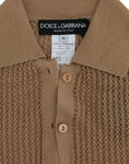 Bild in Galerie-Betrachter laden, Dolce & Gabbana Beige gestrickter Baumwoll-Polo-Strickpullover
