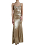 Load image into Gallery viewer, Dolce & Gabbana Elegantes Goldmetallic Etuikleid mit Kristallen
