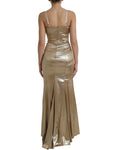 Load image into Gallery viewer, Dolce & Gabbana Elegantes Goldmetallic Etuikleid mit Kristallen
