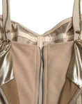 Load image into Gallery viewer, Dolce & Gabbana Elegantes Goldmetallic Etuikleid mit Kristallen
