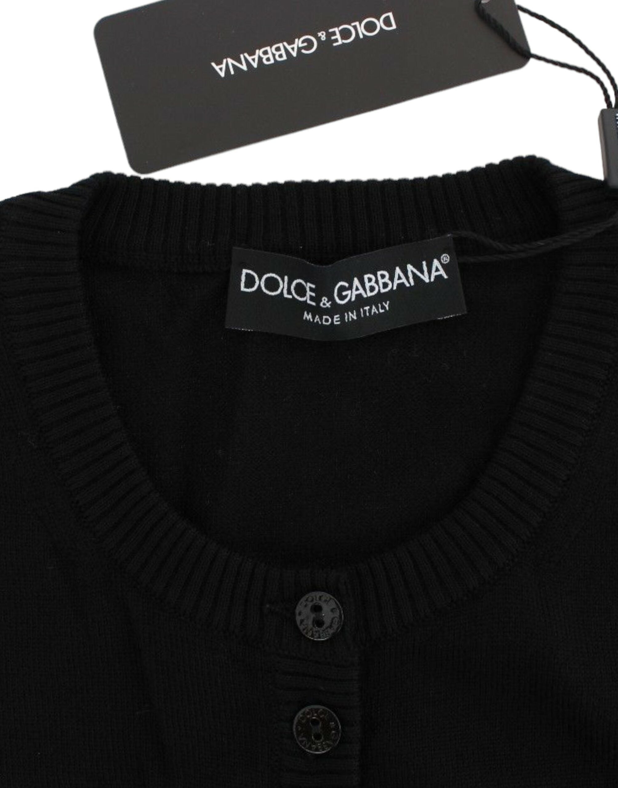 Dolce &amp; Gabbana Zarif siyah yün hırka