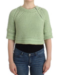 Bild in Galerie-Betrachter laden, Ermanno Scervino Schicker grüner Cropped Cotton Sweater
