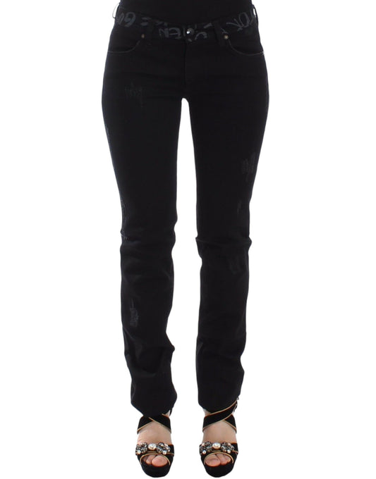 Ermanno Scervino Schicke schwarze Skinny Statement Jeans