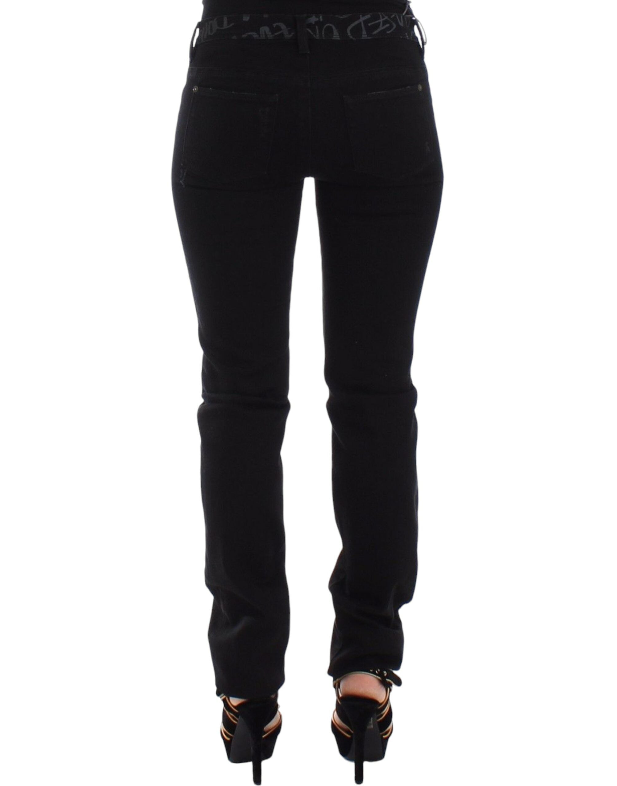 Ermanno Scervino Schicke schwarze Skinny Statement Jeans