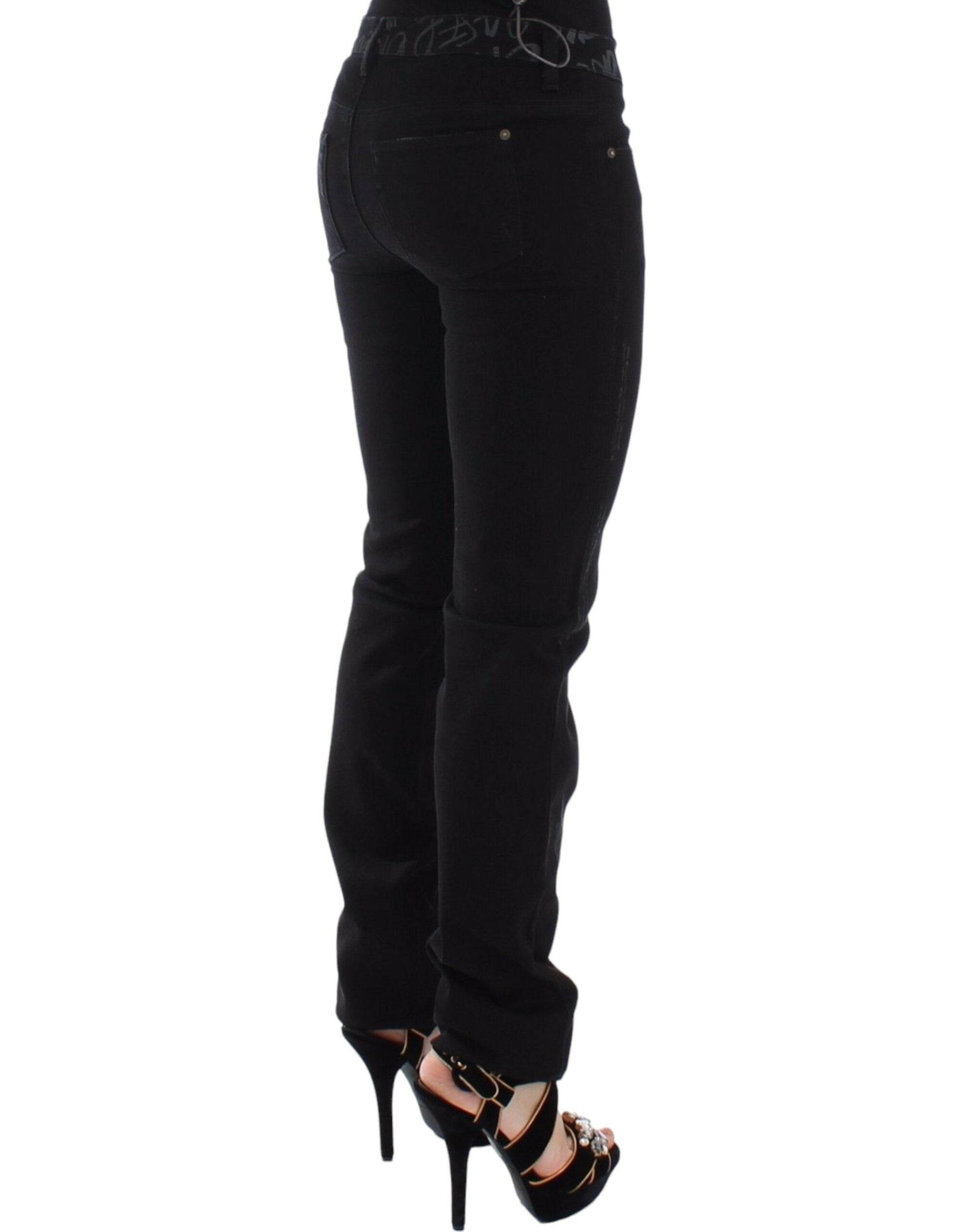 Ermanno Scervino Schicke schwarze Skinny Statement Jeans