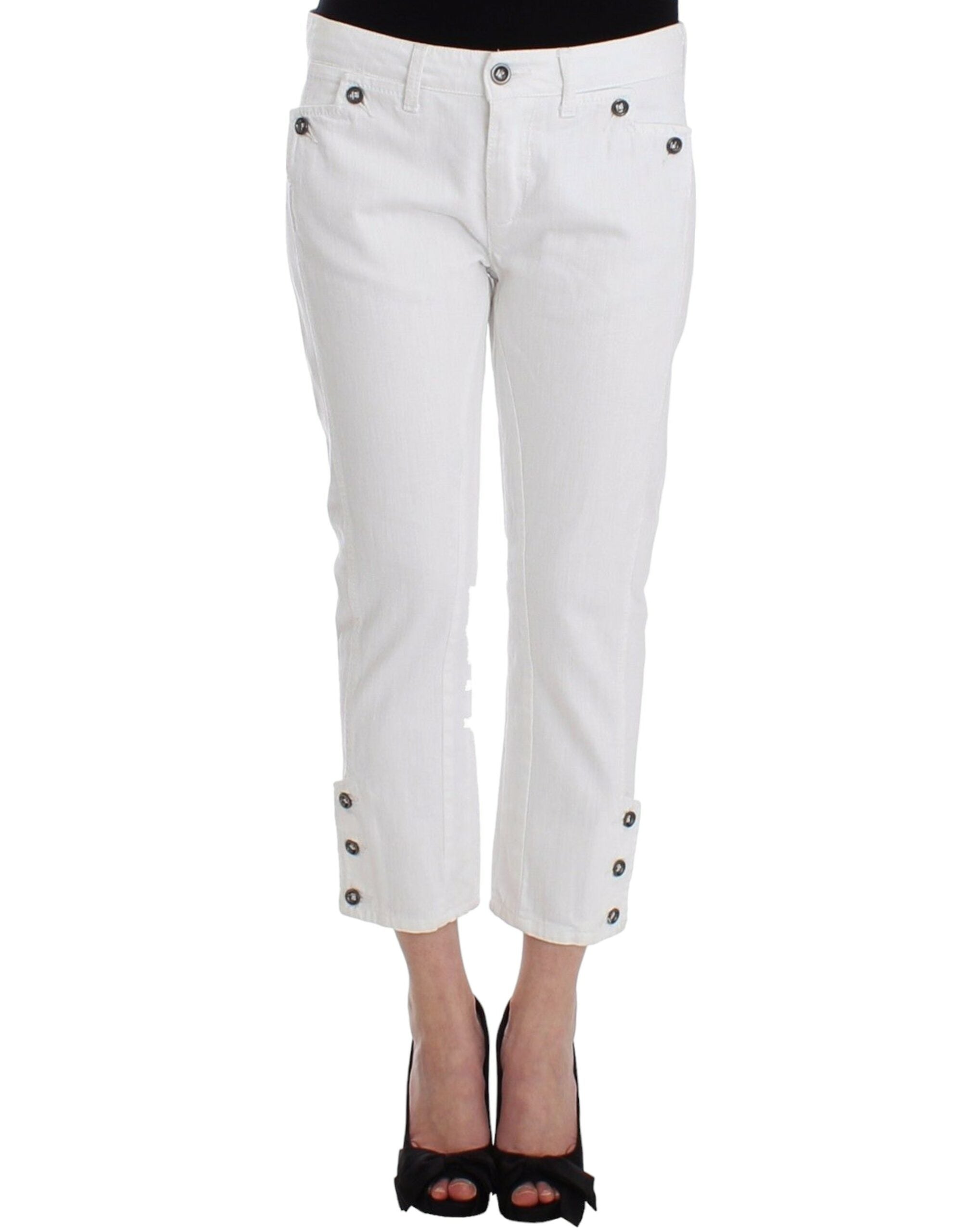 Ermanno Scervino Schicke weiße Cropped Jeans für einen raffinierten Stil